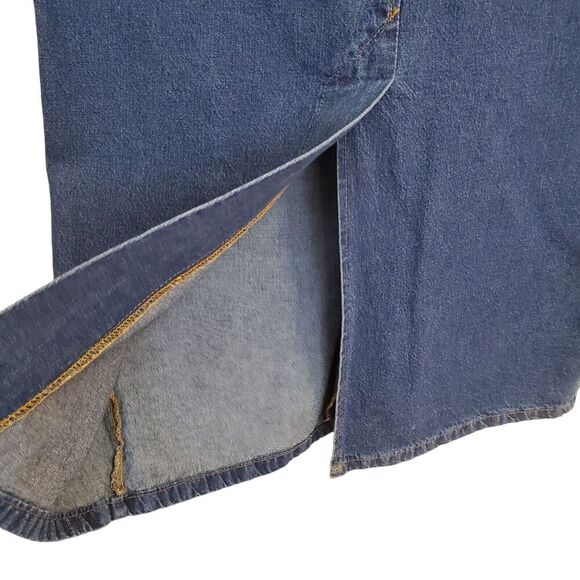 Vintage Crossroads Denim Midi Maxi Skirt M/8-10 Jeans Front/Back Slit ~waist: 29 - Picture 6 of 10